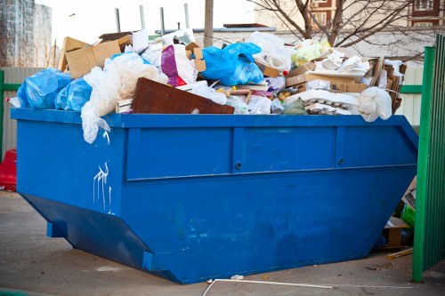 Commercial waste removal team in action